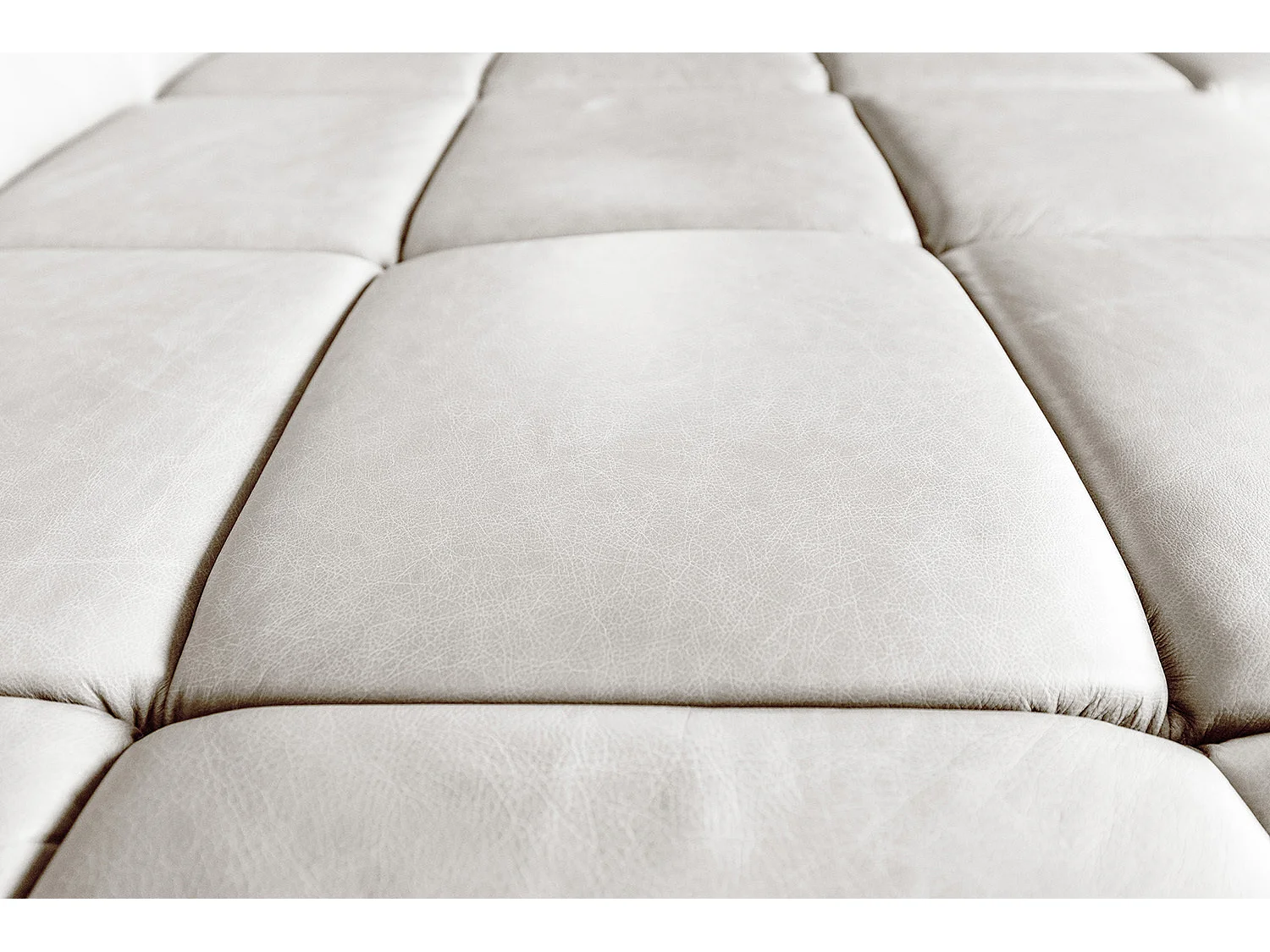 Ecksofa - Hellgrau Leder - NELSON
