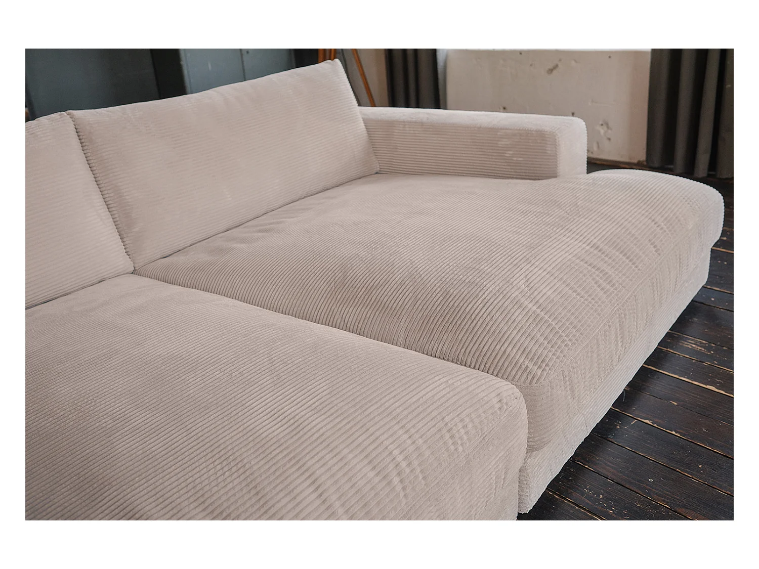 Canapé extra large - taupe Velours côtelé - MADELINE