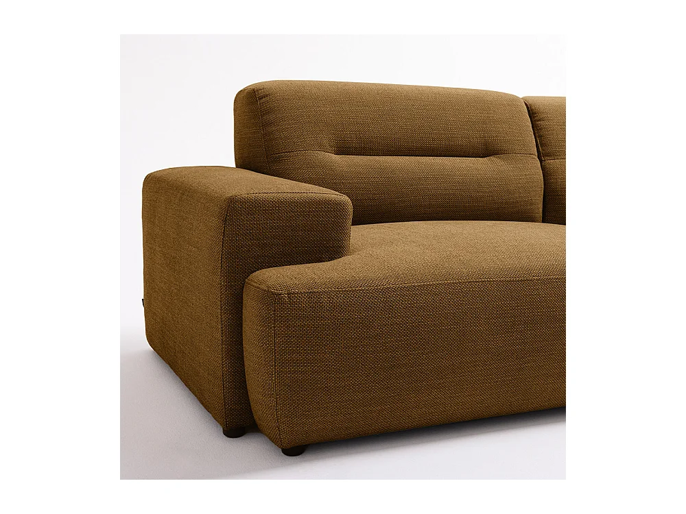 Stune - Canapé droit 4 places en tissu à accoudoirs larges - Bronze