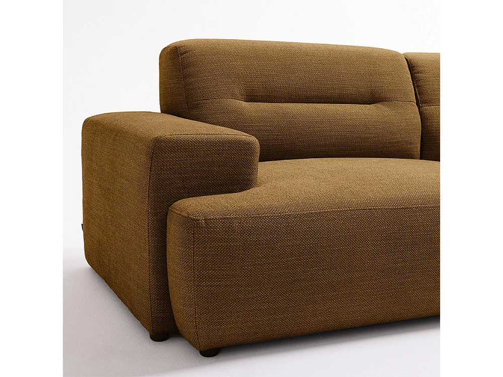 Stune - Canapé droit 4 places en tissu à accoudoirs larges - Bronze