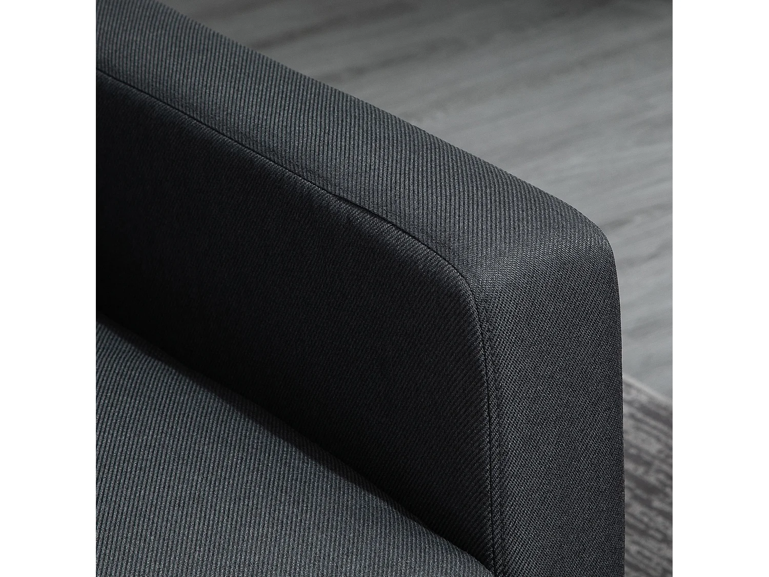 Canapé d'angle reversible 3 places en lin gris foncé - 197x139x91cm