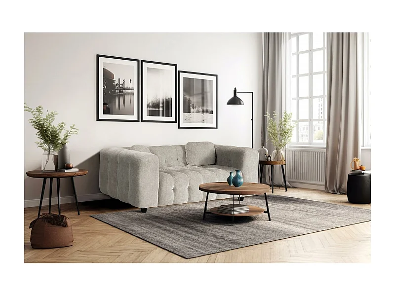 Sofá recto de chenilla "Vendome" - 2 plazas - Beige