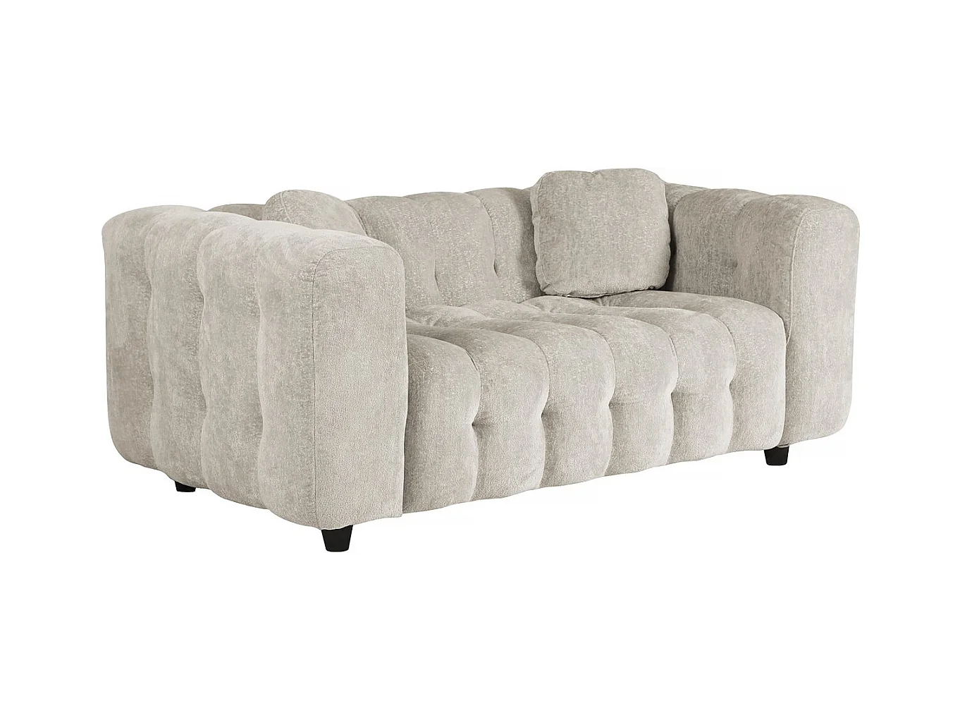 Canapé droit en tissu chenille "Vendome" - 2 places - Beige