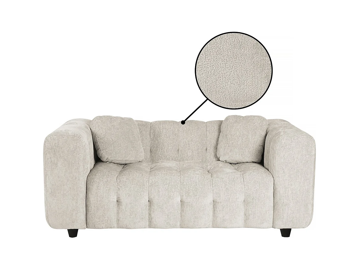 Canapé droit en tissu chenille "Vendome" - 2 places - Beige