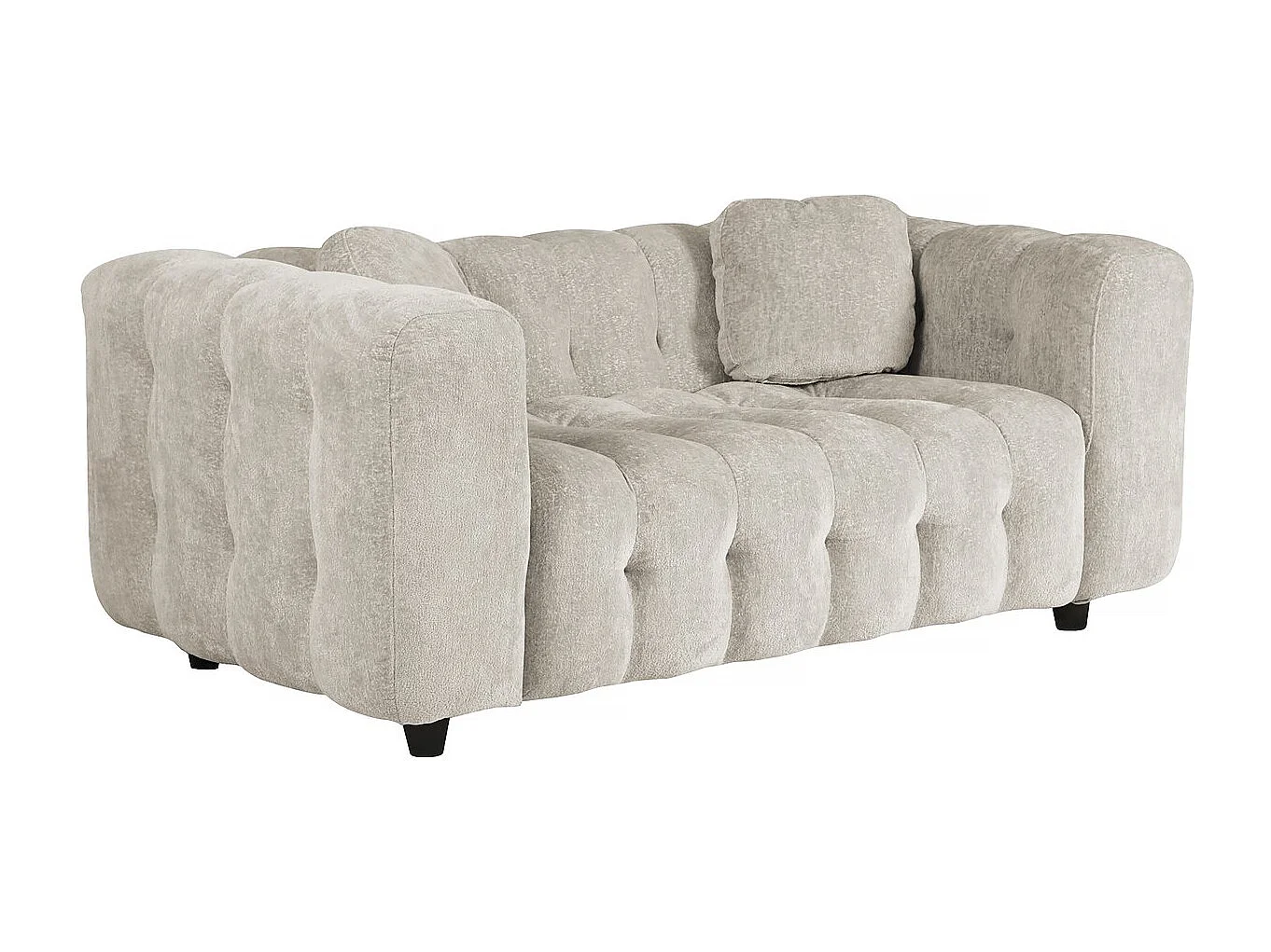 Canapé droit en tissu chenille "Vendome" - 2 places - Beige