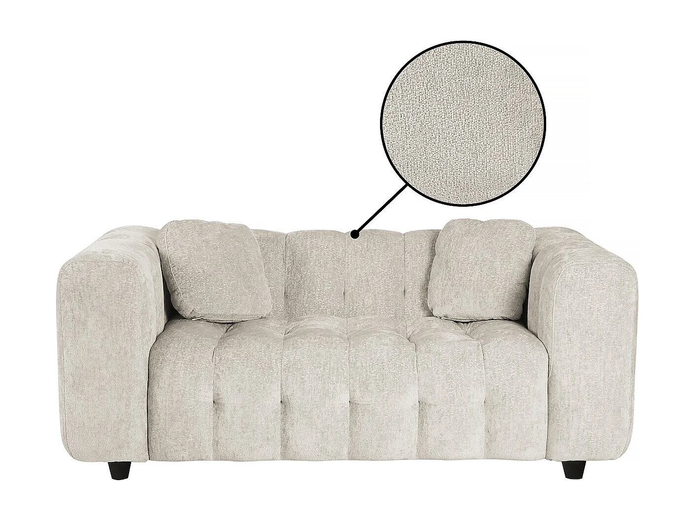 Canapé droit en tissu chenille "Vendome" - 2 places - Beige