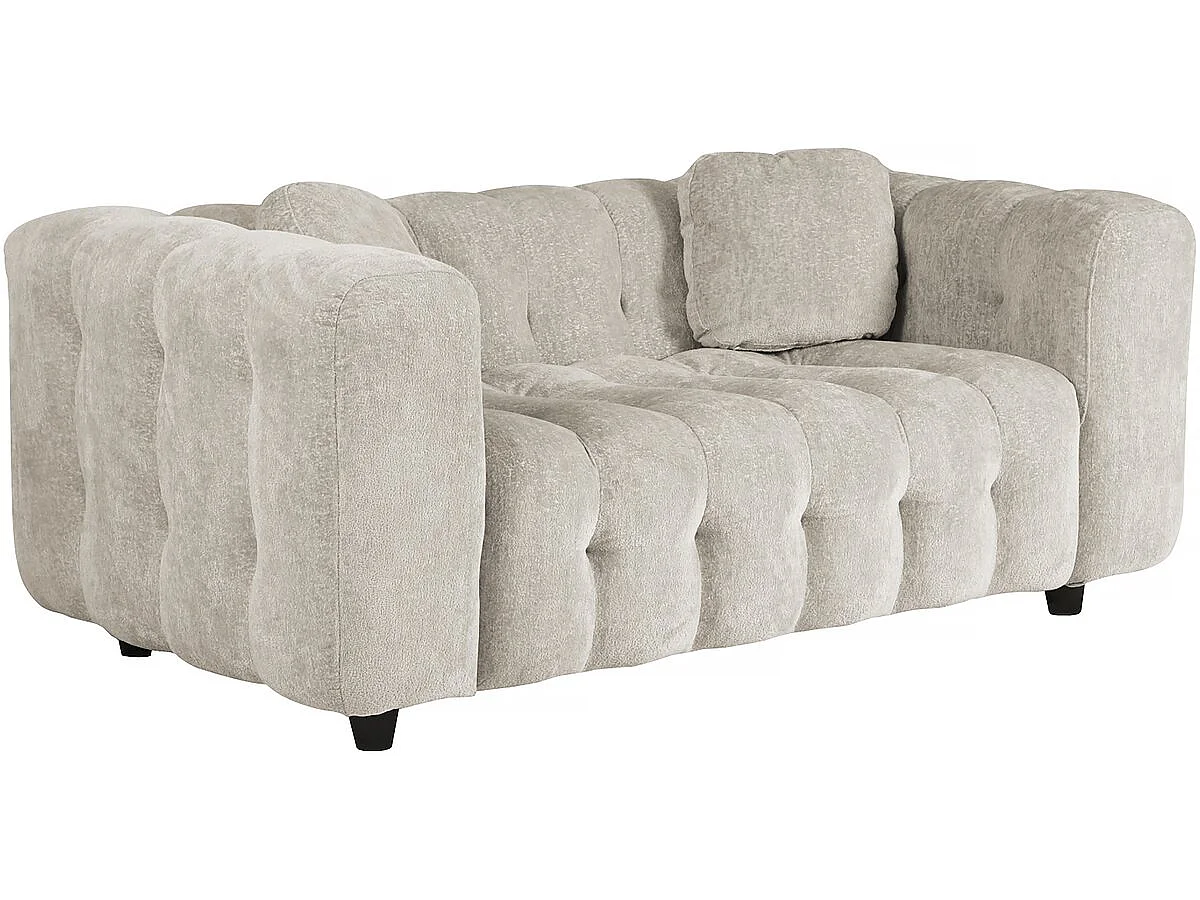 Rechte zitbank in chenille stof "Vendome" - 2 zitplaatsen - Beige