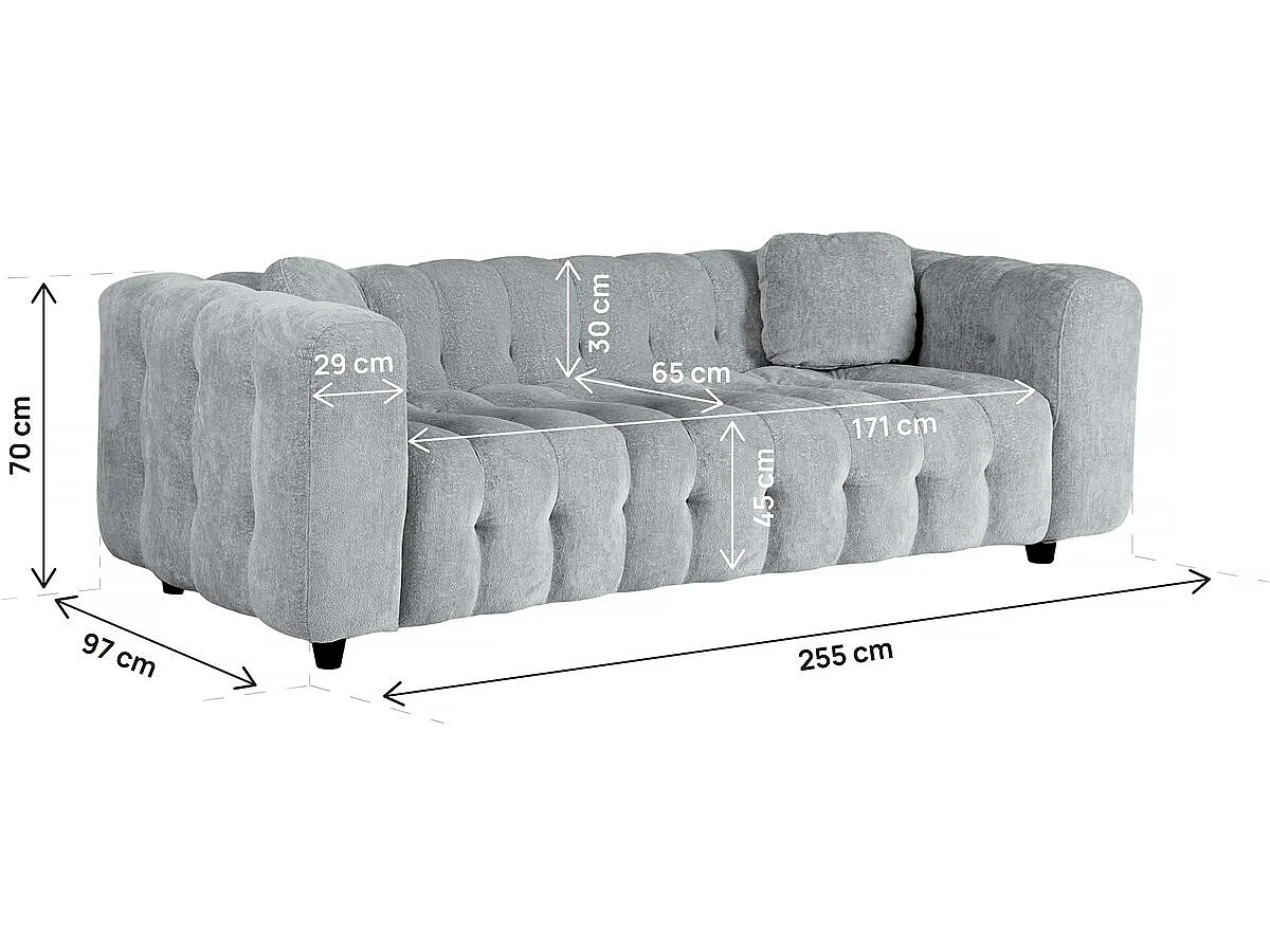Einzelsofa "Vendome" aus Chenillestoff – 2 Sitze – Beige