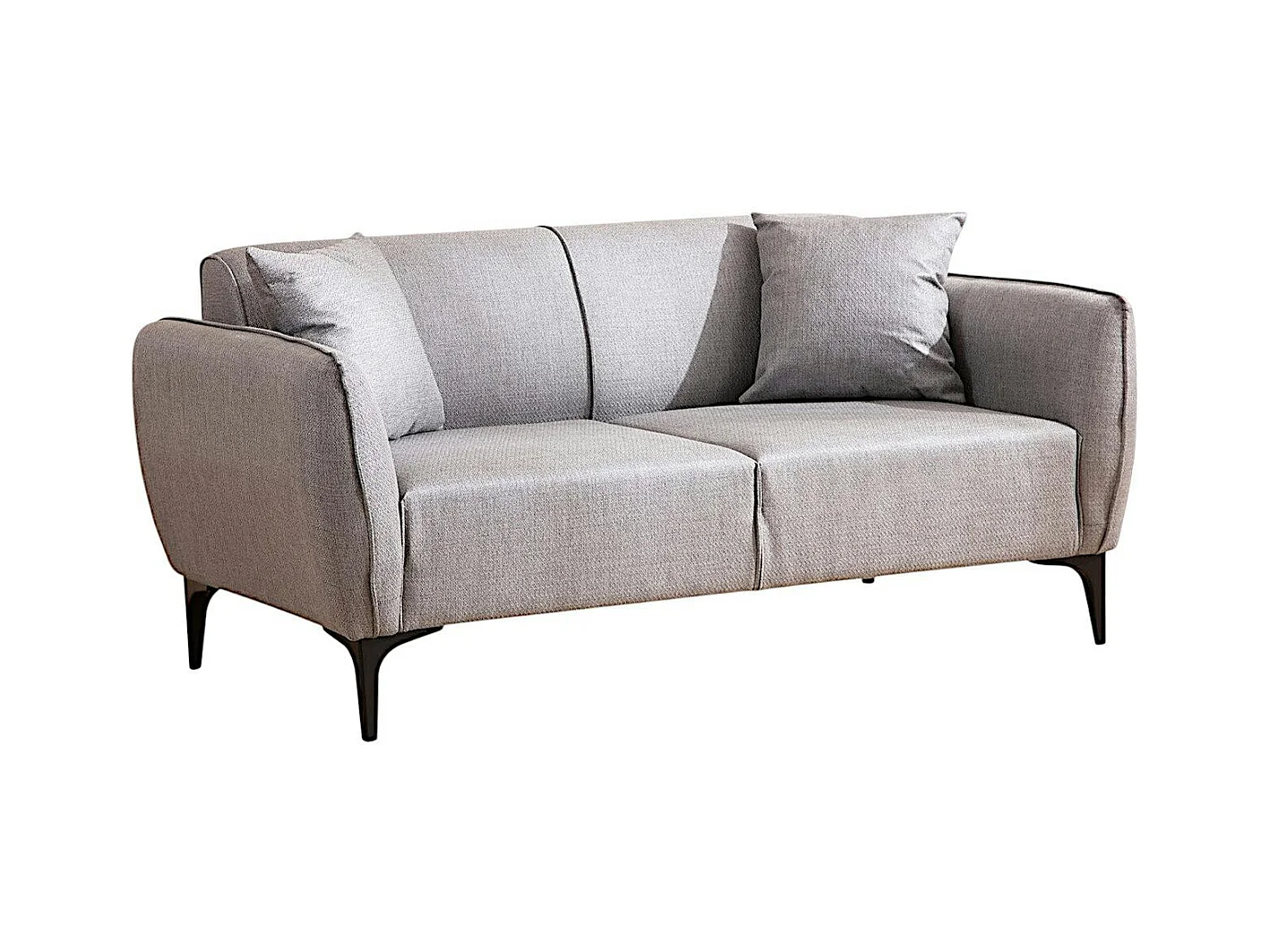 Canapé 2 places gris clair - couture déco VILNIUS