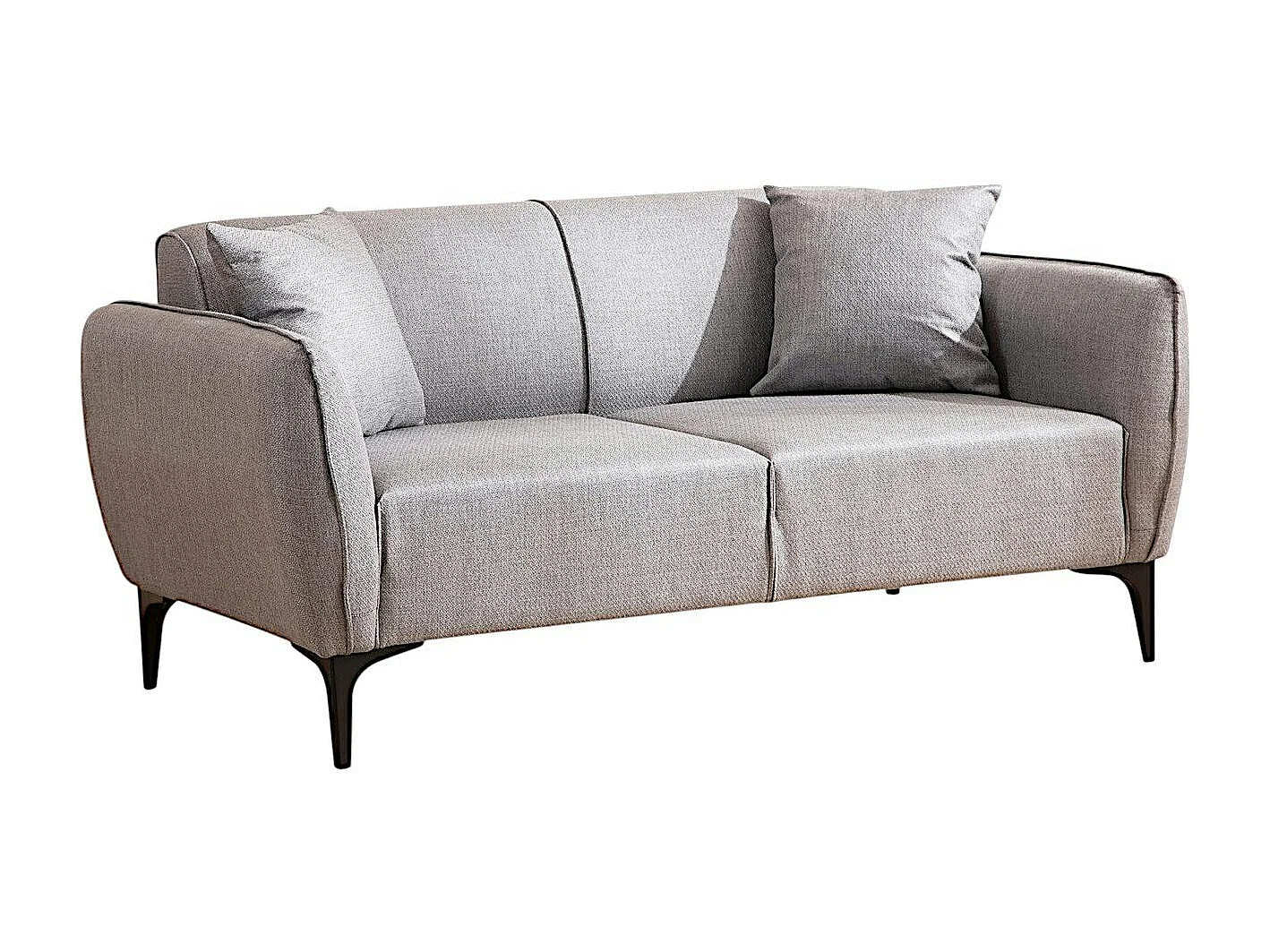 Canapé 2 places gris clair - couture déco VILNIUS