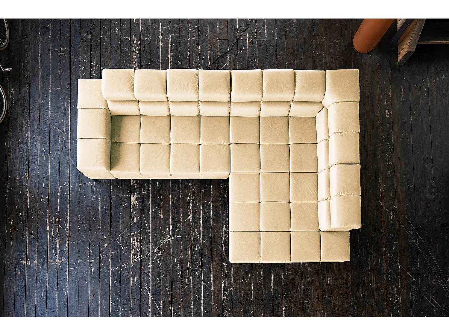 Ecksofa - Beige Leder - NELSON