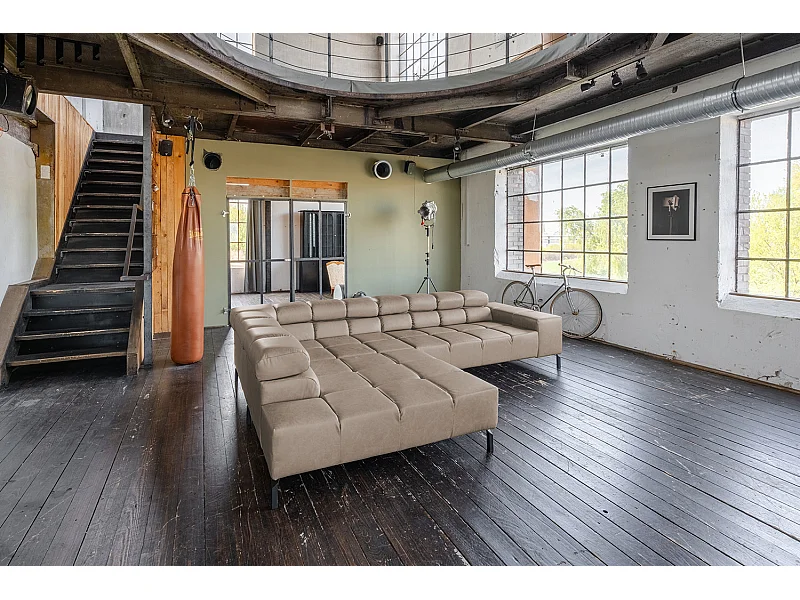 Ecksofa - Grau Leder - NELSON