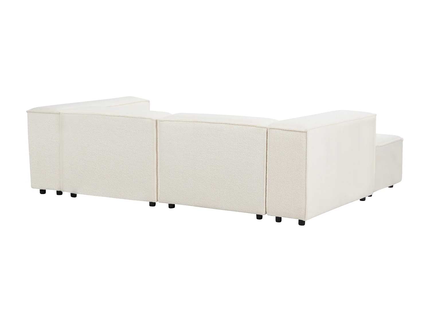 2-Sitzer Sofa Bouclé weiss mit Ottomane APRICA