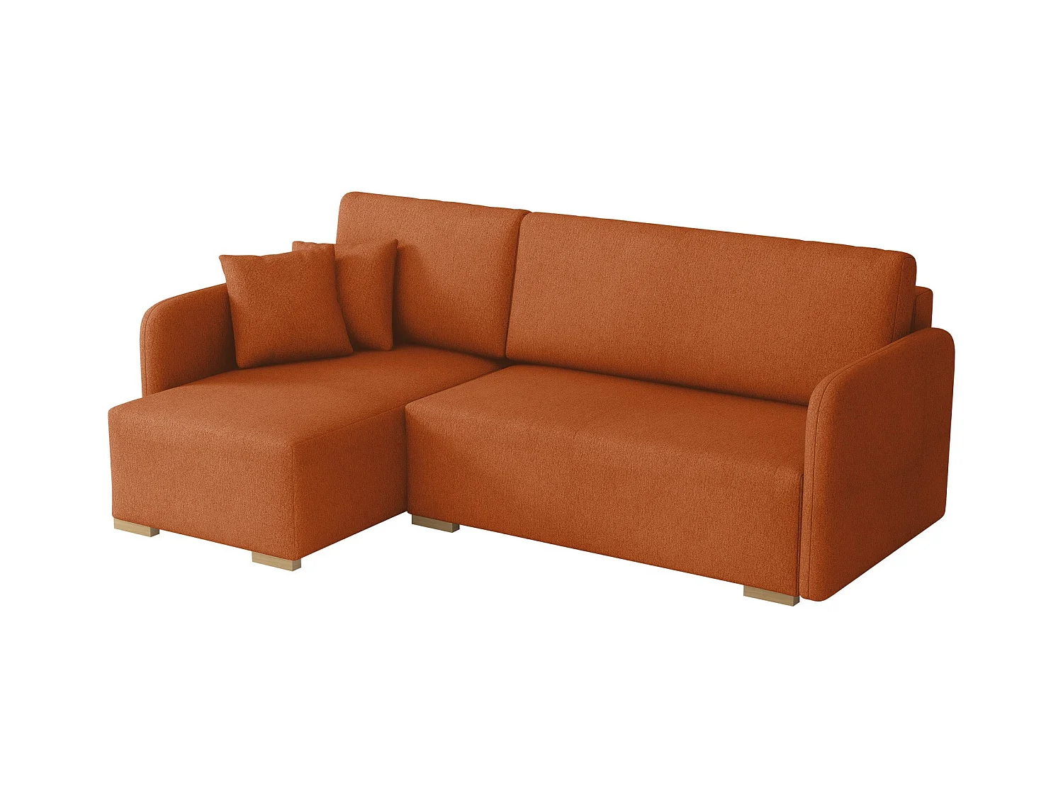 Canapé d'angle Columbus 245, Rouge, Fonction de couchage, Boîte de literie, 220x140x85cm