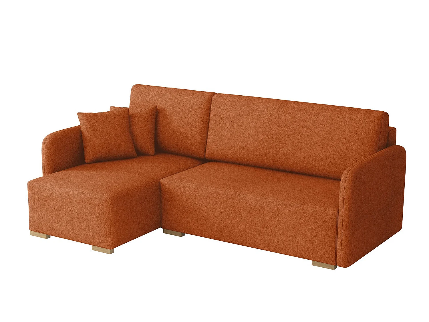 Canapé d'angle Columbus 245, Orange, Fonction de couchage, 22x14x9cm