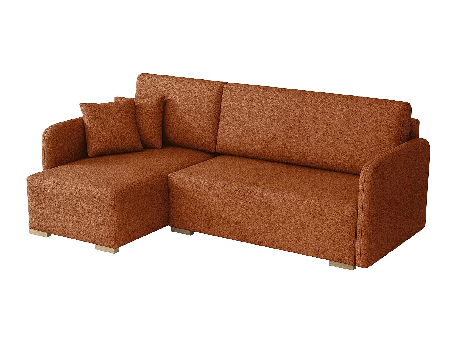 Canapé d'angle 3 places en tissu rouge COLUMBUS 220x140x85 cm