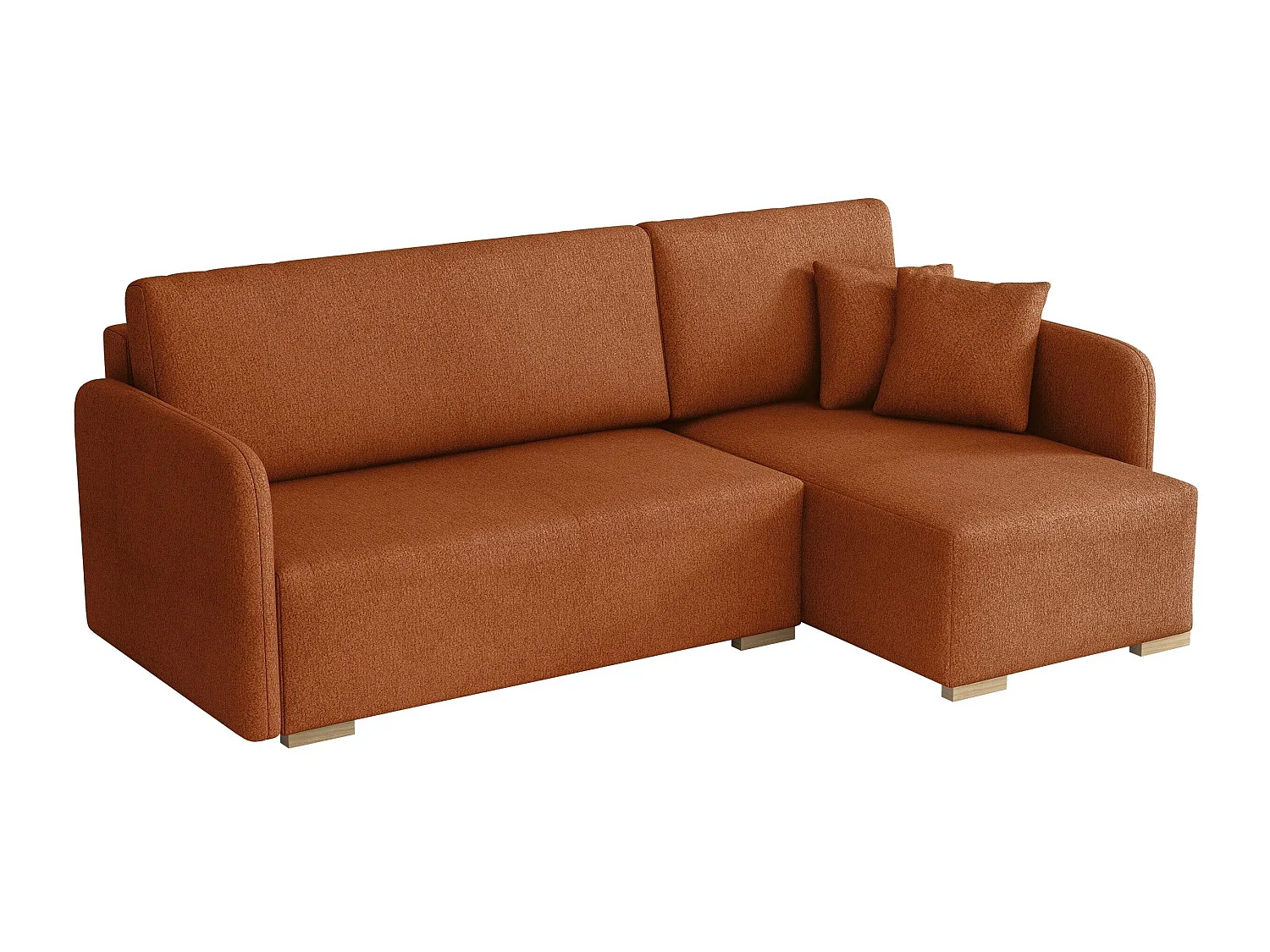 Canapé d'angle 3 places en tissu rouge COLUMBUS 220x140x85 cm