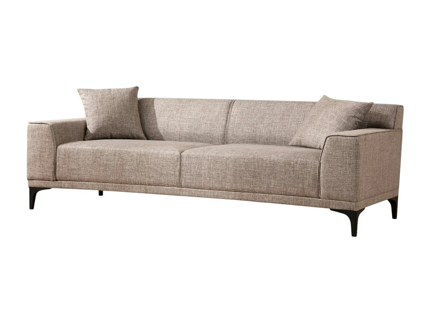 Canapé 3 places brun taupe - accoudoirs larges ORSAY