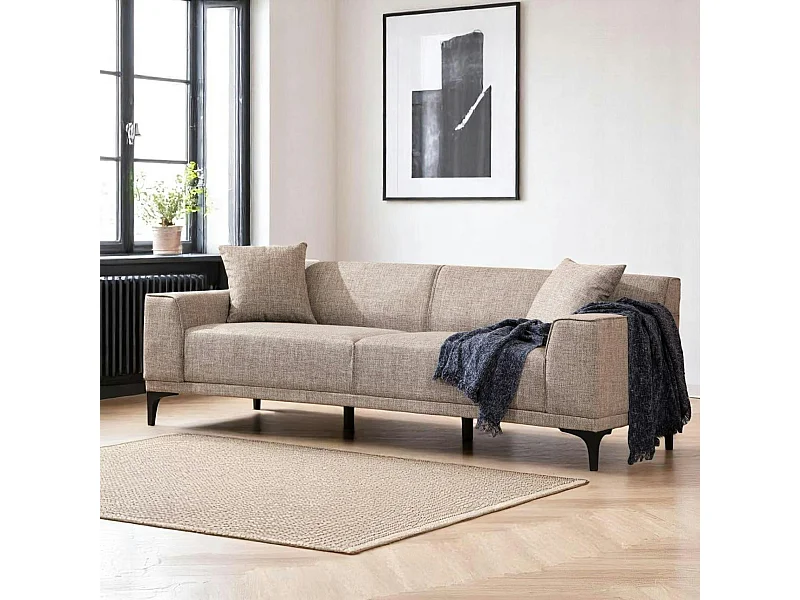 Canapé 3 places brun taupe - accoudoirs larges ORSAY