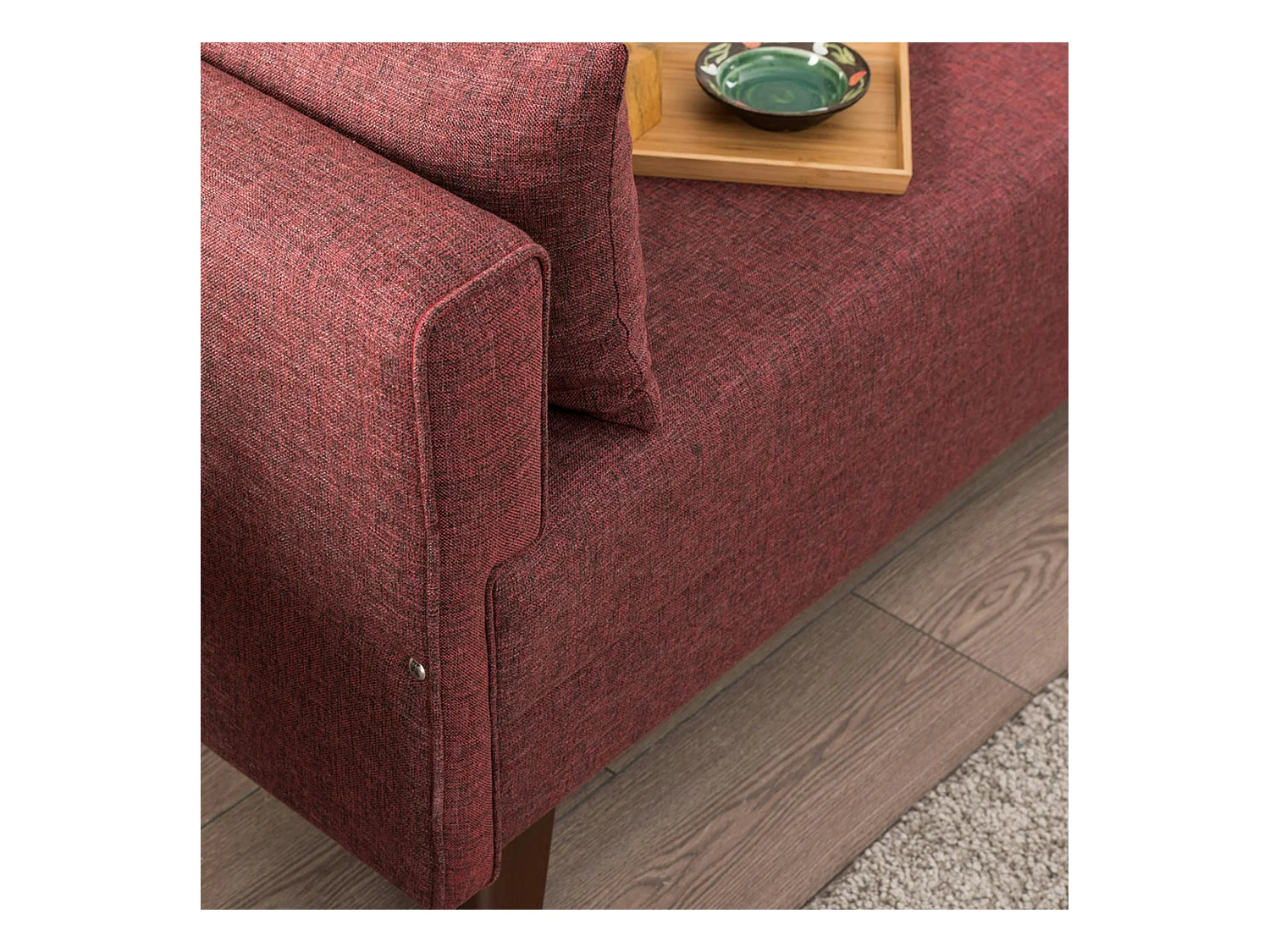 Canapé 3 places rouge chiné - dos droit SPLIT