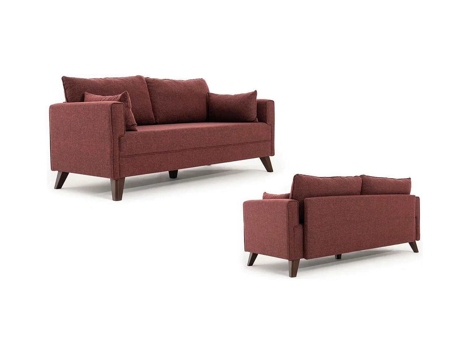 Canapé 3 places rouge chiné - dos droit SPLIT