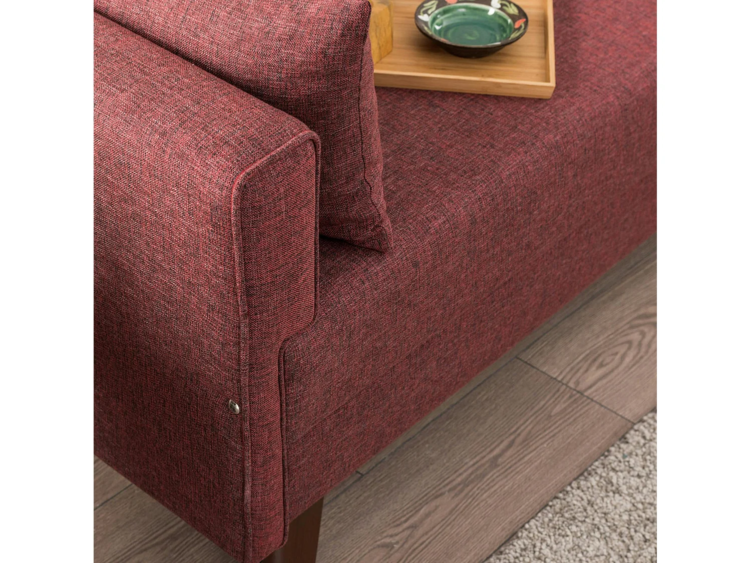 Canapé 3 places rouge chiné - dos droit SPLIT