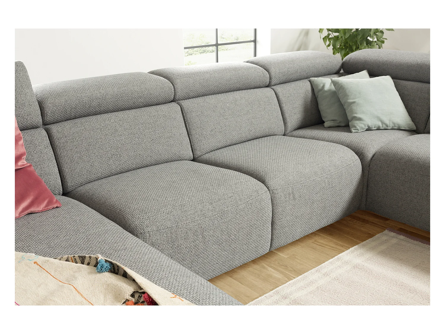 Canapé - Gris tissu tissé - RISO