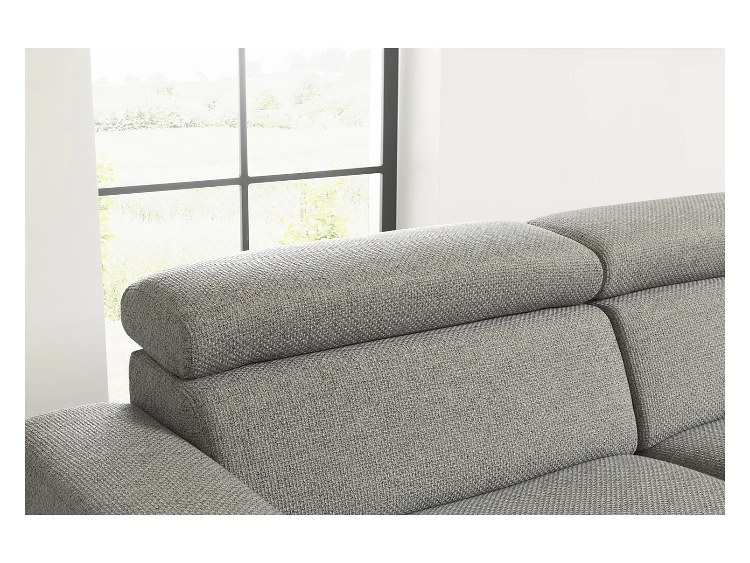 Canapé - Gris tissu tissé - RISO