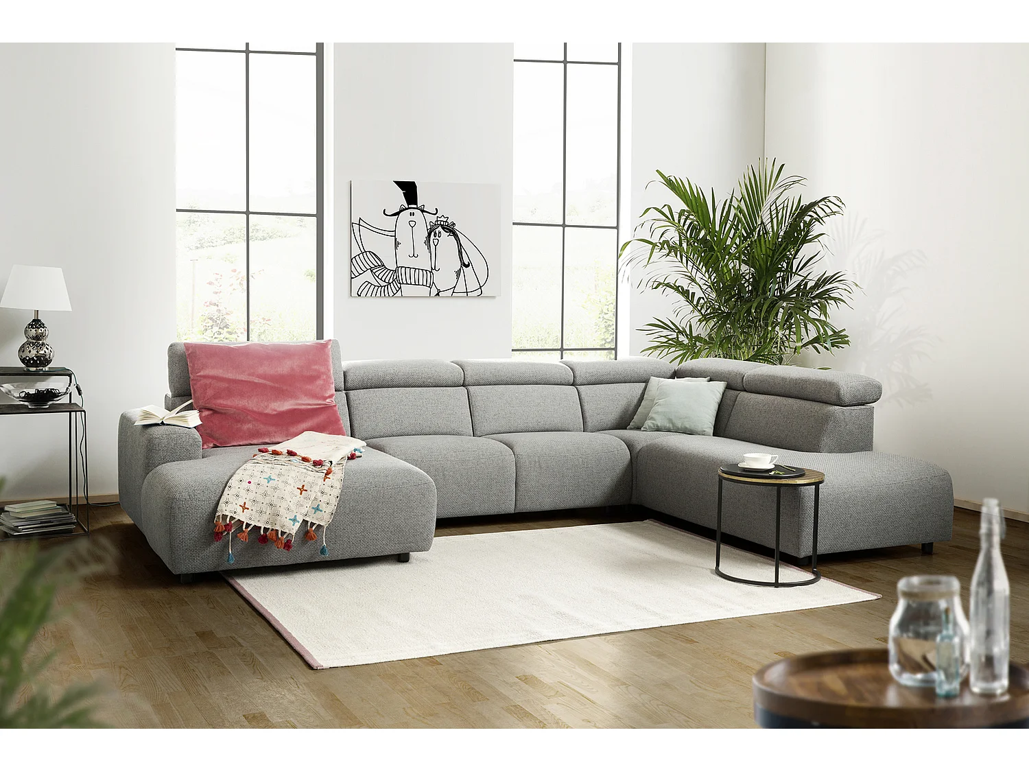 Divano - Grigio tessuto intrecciato - RISO