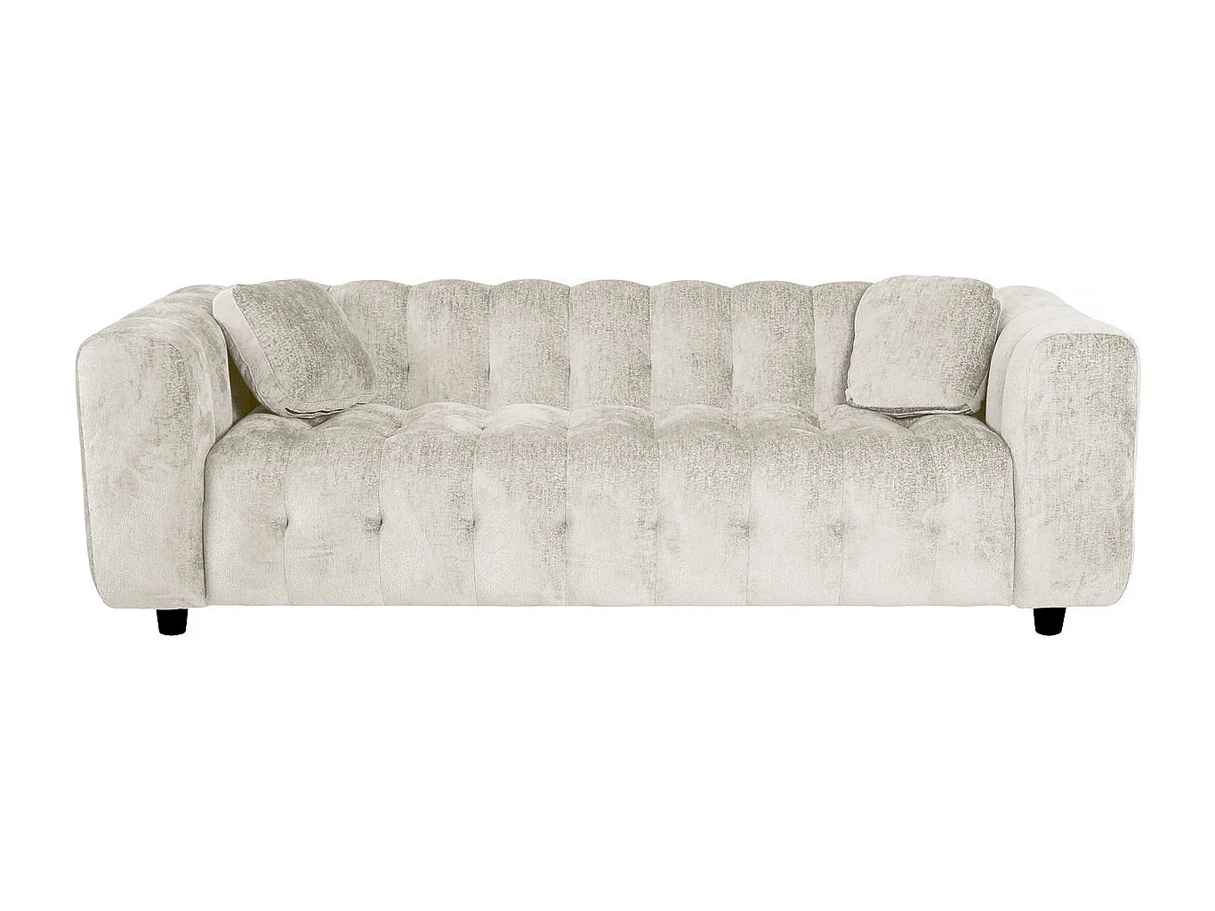 Canapé droit en tissu chenille "Vendome" - 3 places - Beige