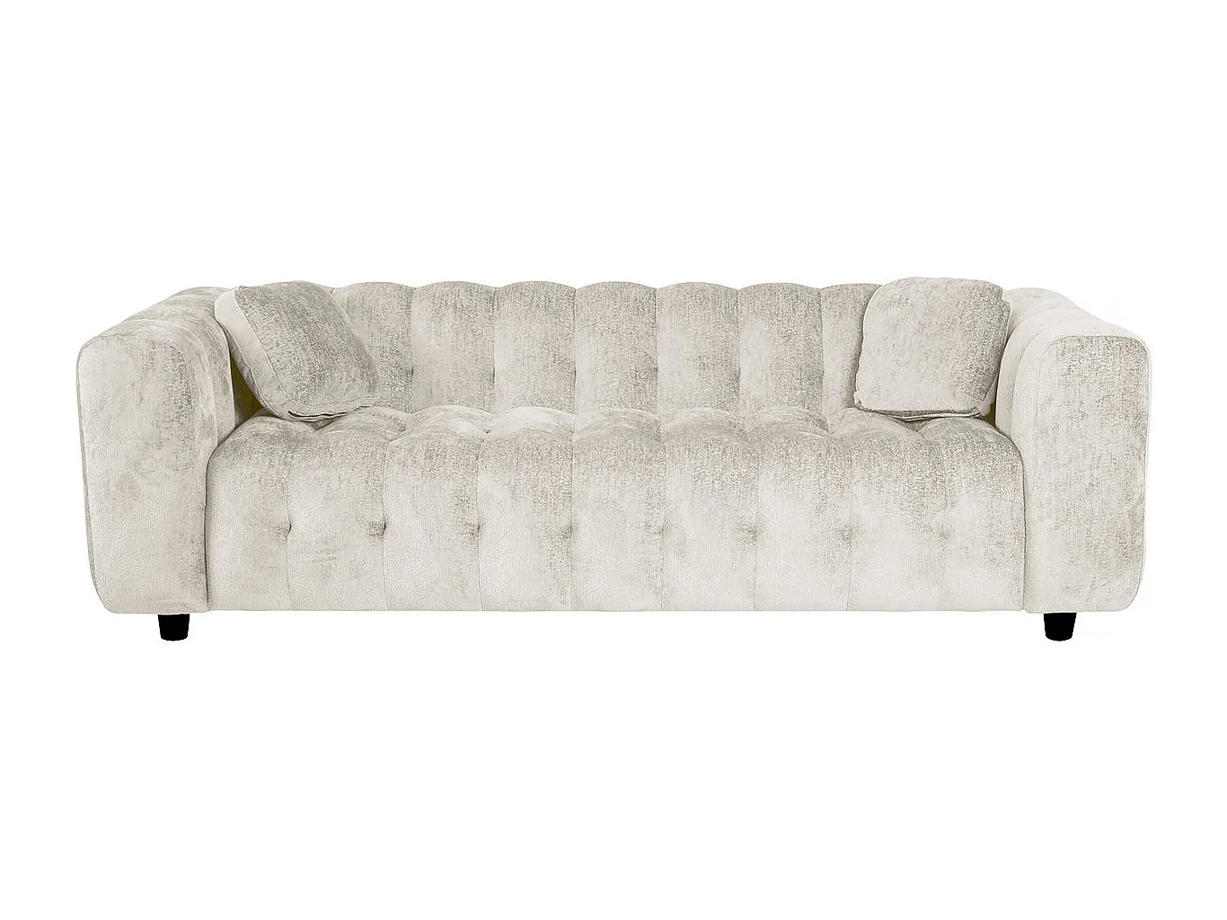 Divano dritto "Vendome" in tessuto ciniglia - 3 posti - Beige