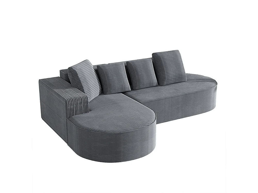 Canape d'angle combiné modulaire chaises longues en L cloud moderne assises profondes canapé à compression de mousse sans assemblage gris