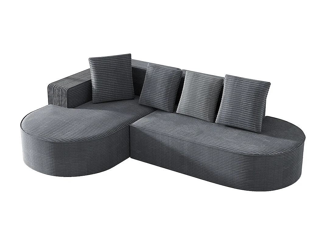 Canape d'angle combiné modulaire chaises longues en L cloud moderne assises profondes canapé à compression de mousse sans assemblage gris