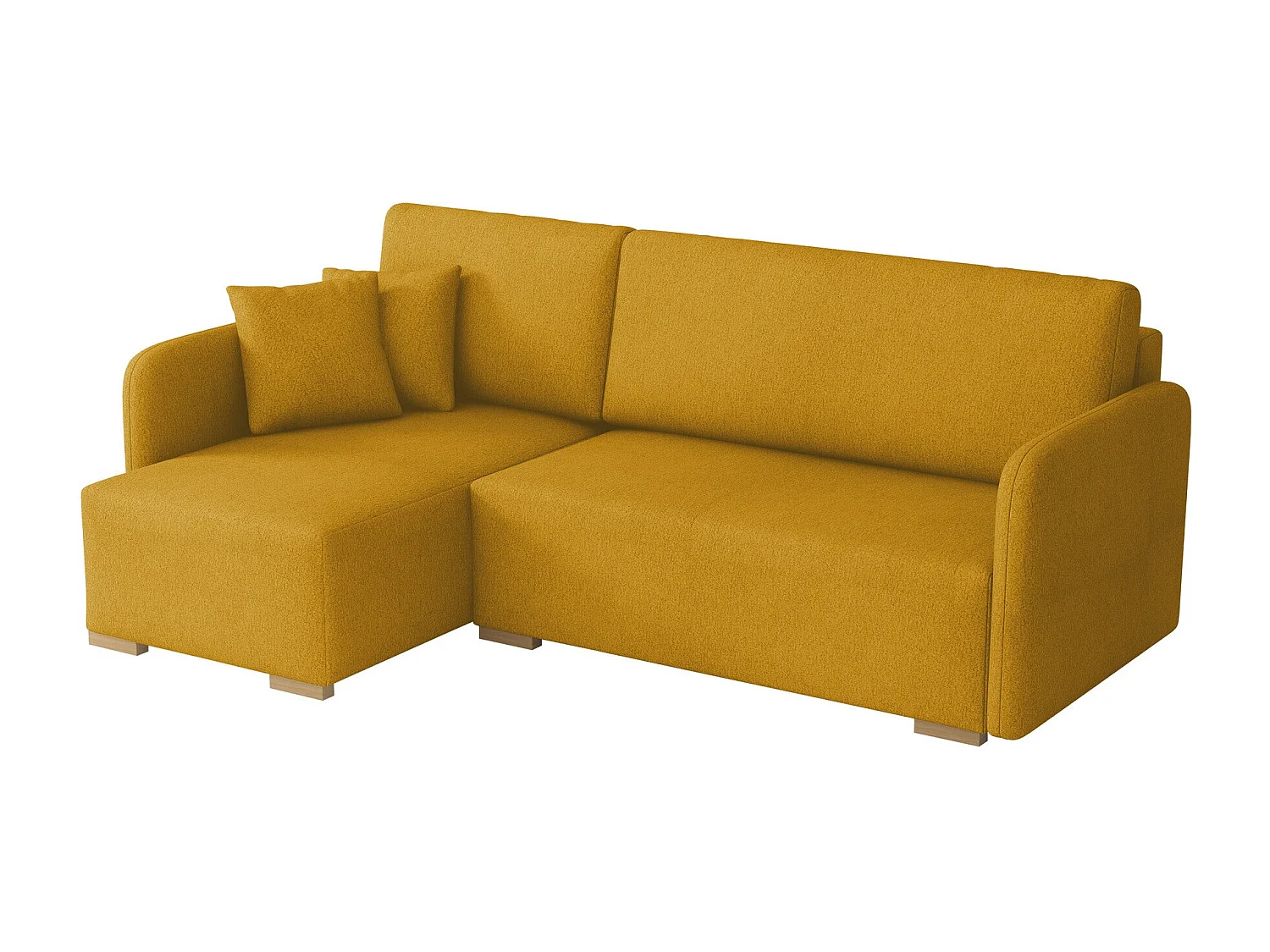 Canapé d'angle Columbus 245, Jaune, Disponible, 220x140x85cm
