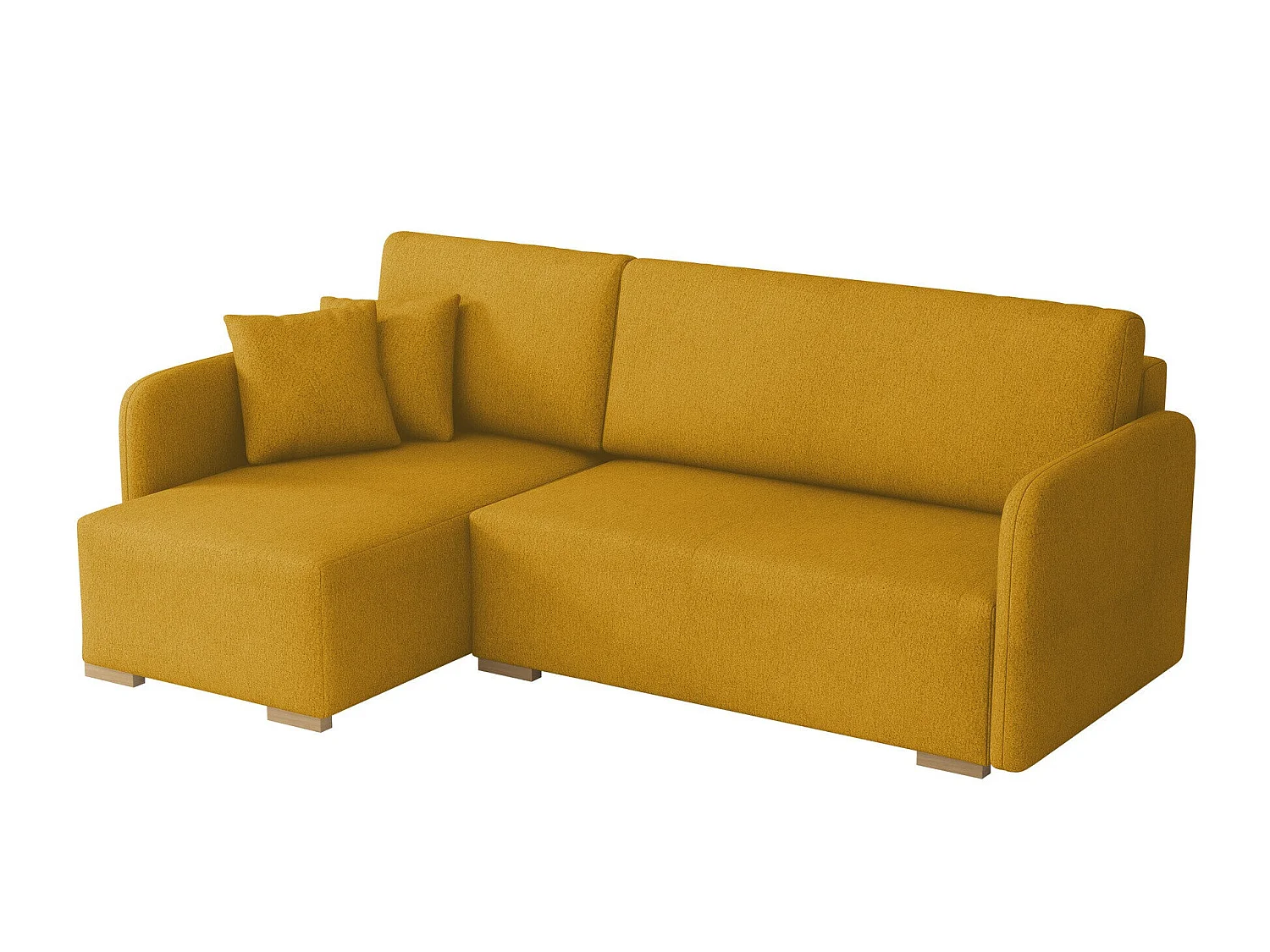 Sofá rinconero Columbus 245, Amarillo, Función de descanso, Almacenaje