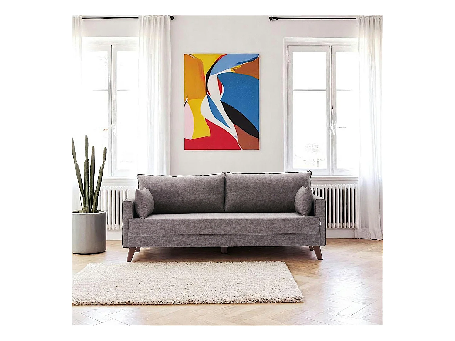 Canapé 3 places taupe - dos droit SPLIT