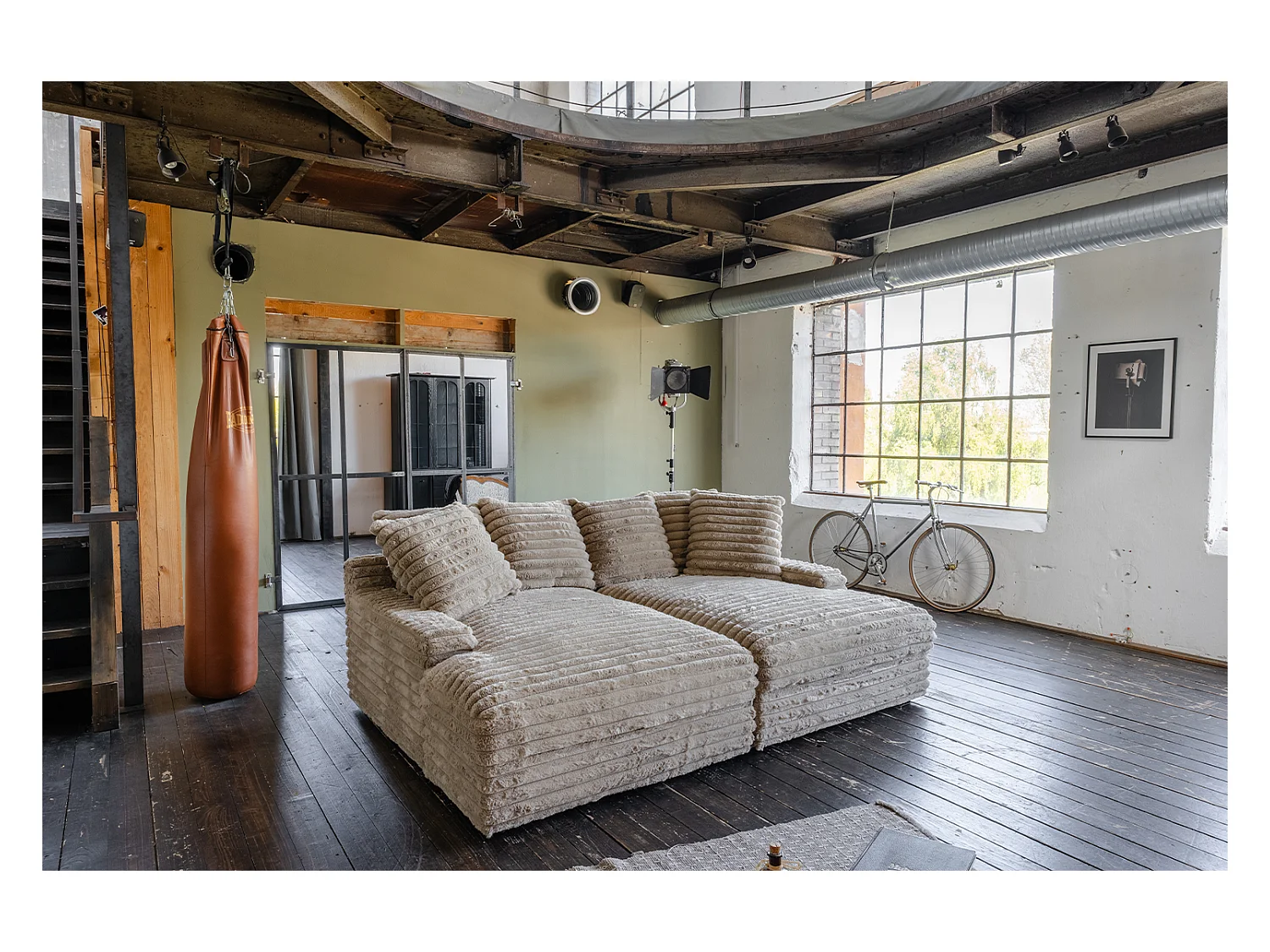 Canapé extra large - taupe Velours côtelé - CADY