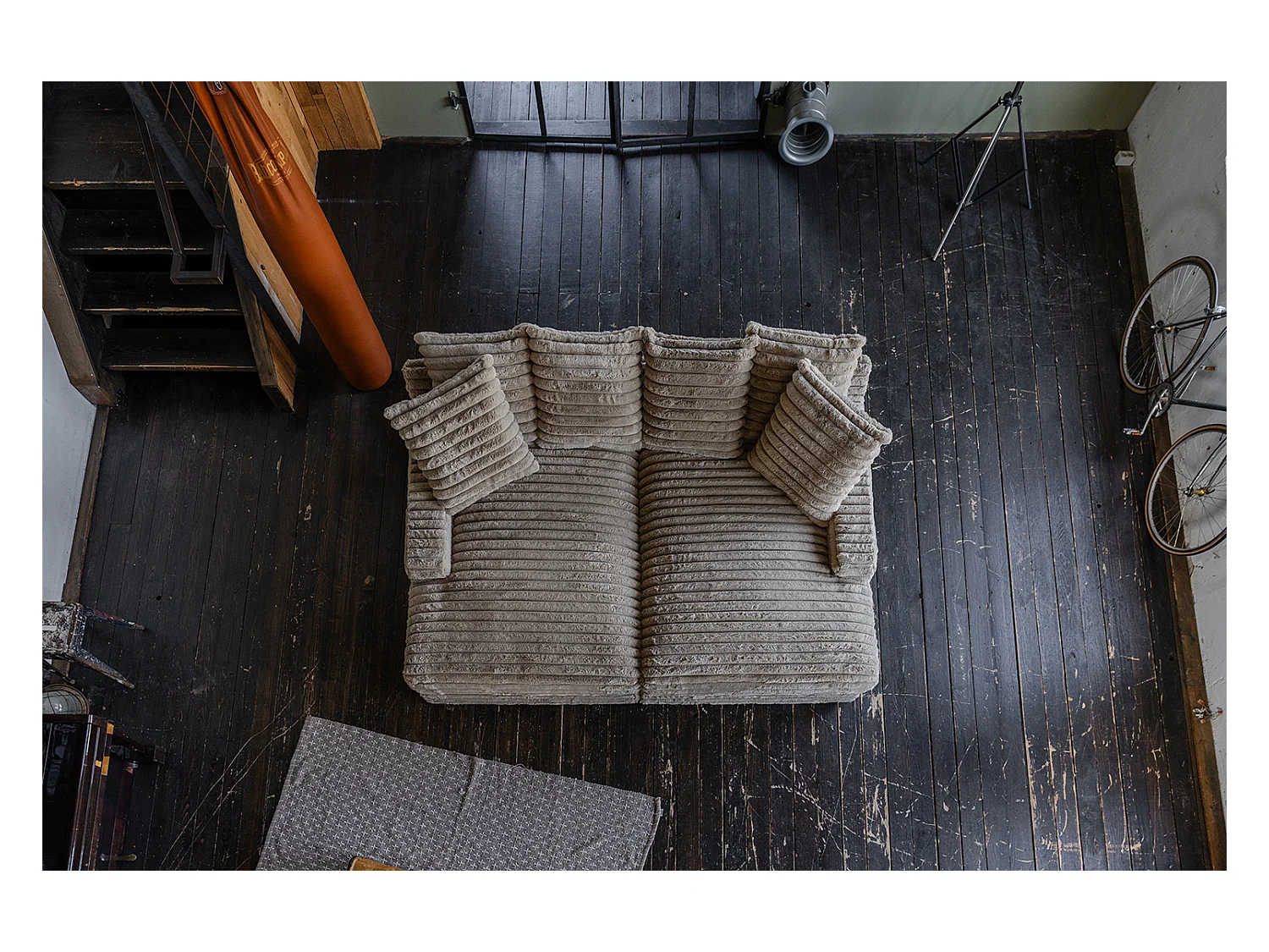 Canapé extra large - taupe Velours côtelé - CADY