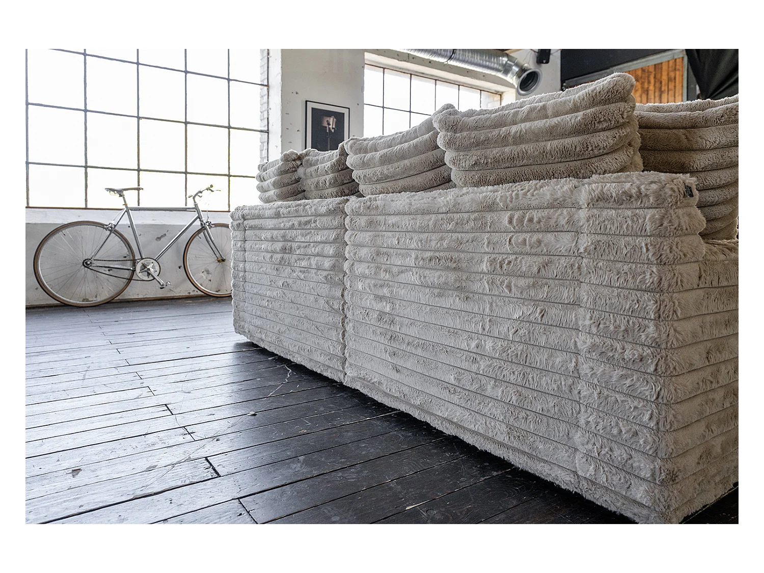 Canapé extra large - taupe Velours côtelé - CADY