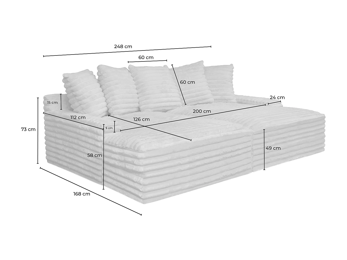 Bigsofa - Taupe Cord - CADY
