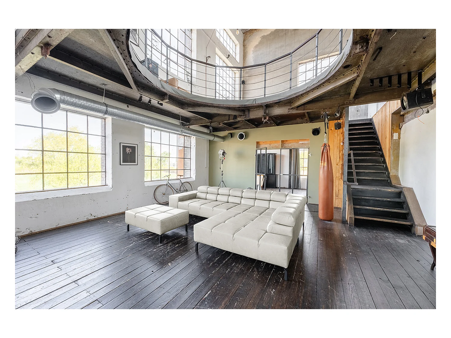 Ecksofa - Hellgrau Leder - NELSON