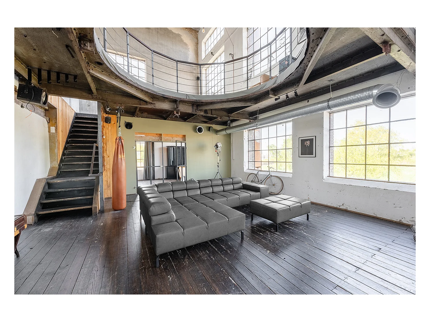 Ecksofa - Anthrazit Leder - NELSON