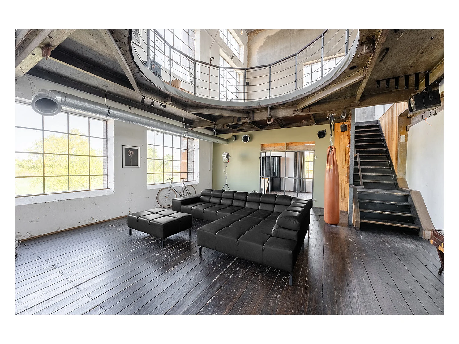 Ecksofa - Schwarz Leder - NELSON