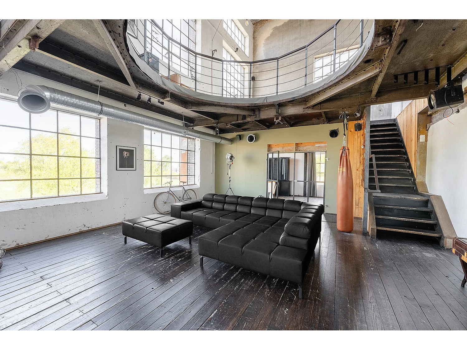 Canapé d'angle - Noir cuir - NELSON