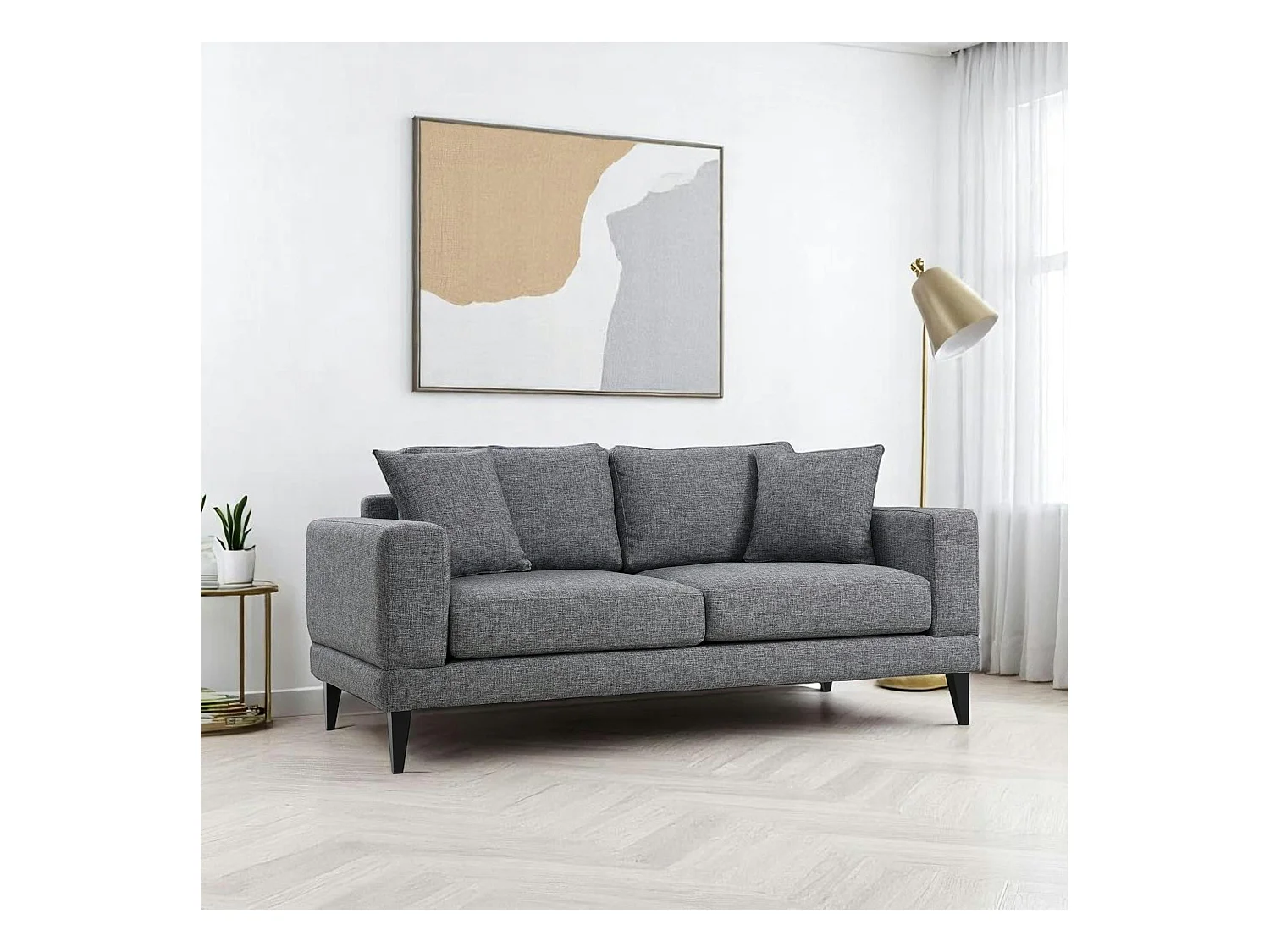 Canapé 2 places gris - style contemporain VENCE