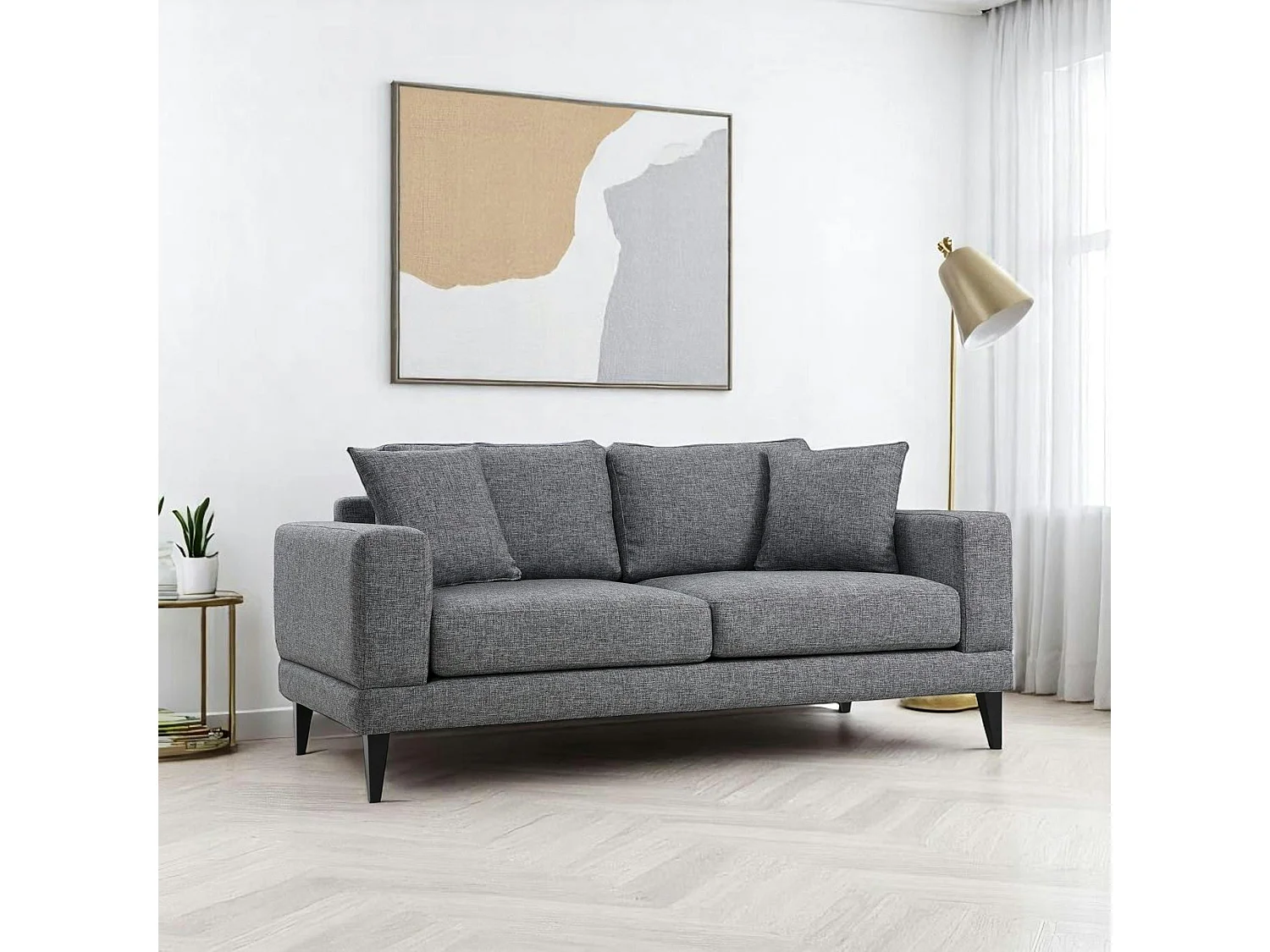 Canapé 2 places gris - style contemporain VENCE