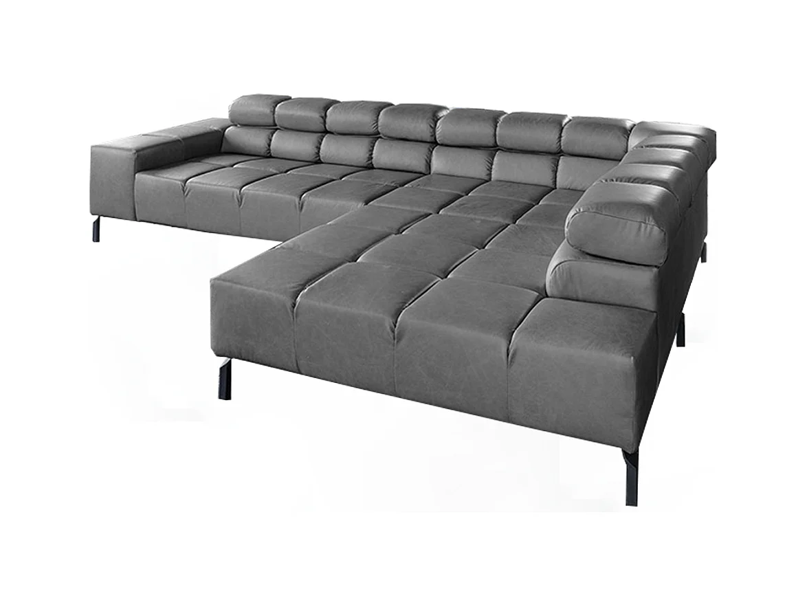 Ecksofa - Anthrazit Leder - NELSON