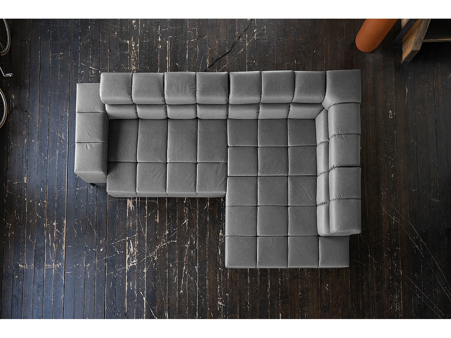 Ecksofa - Anthrazit Leder - NELSON