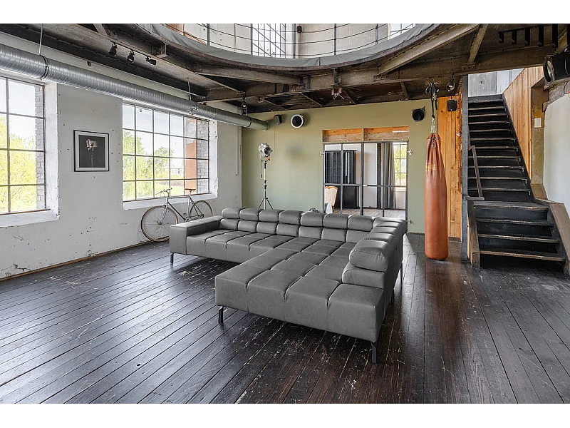 Ecksofa - Anthrazit Leder - NELSON