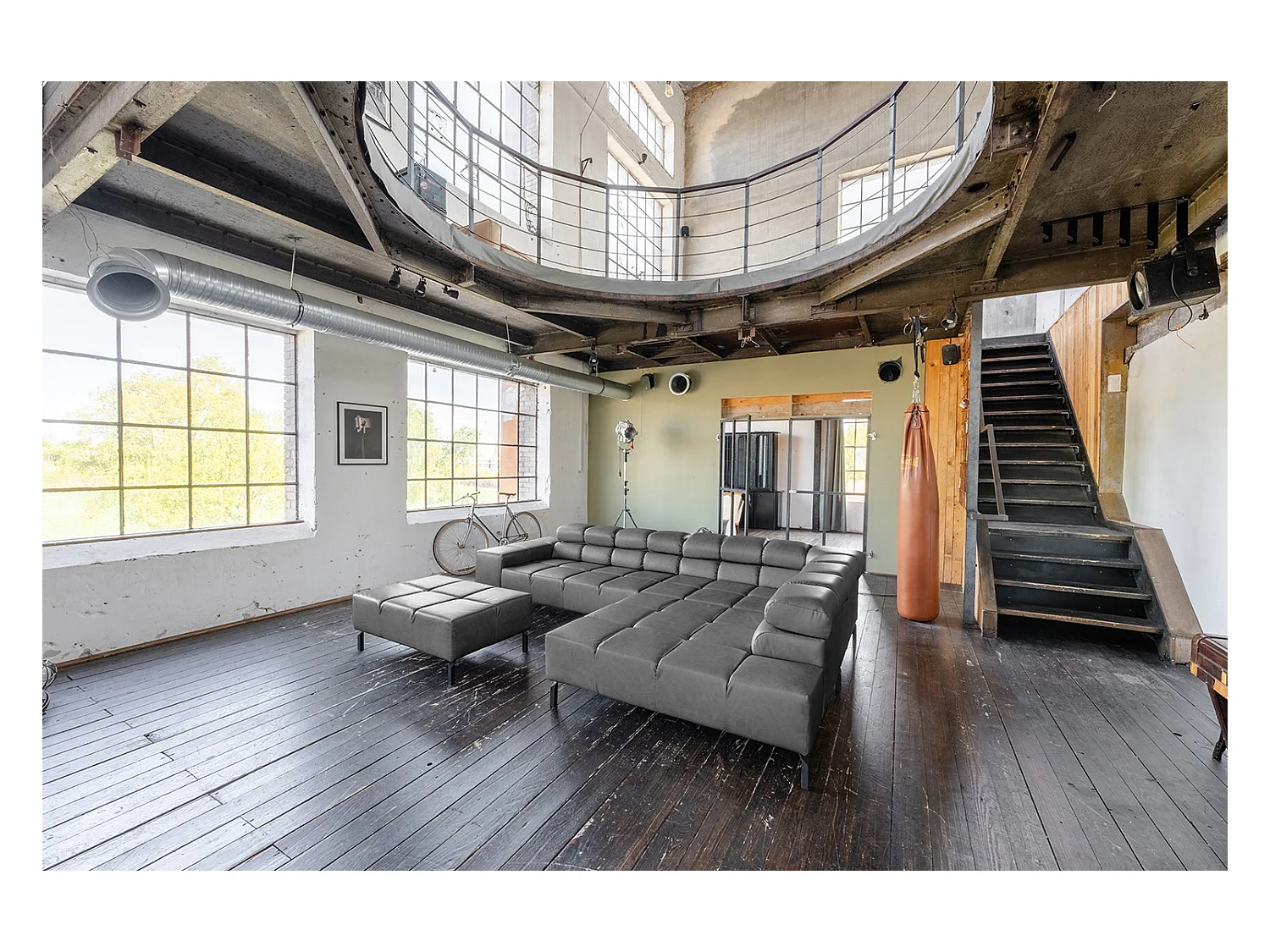 Sofá esquinero - antracita piel - NELSON